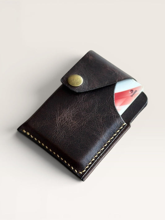 El Yapımı Hakiki Deri Kartlık – 8-10 Kartlık, Kapaklı, Kahverengi | Safir Leather