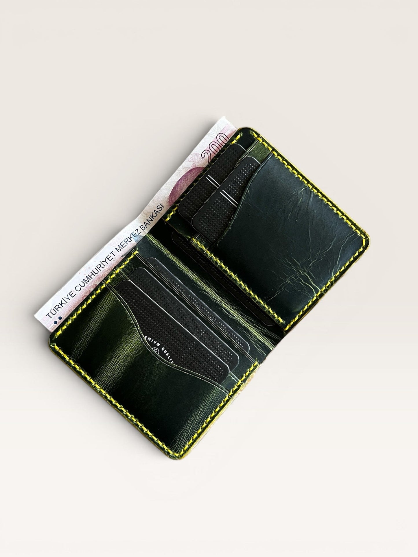 Babil İtalyan Lime effect Deri Cüzdan